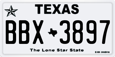 TX license plate BBX3897