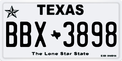TX license plate BBX3898