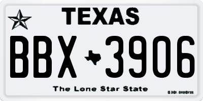 TX license plate BBX3906