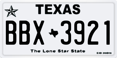 TX license plate BBX3921
