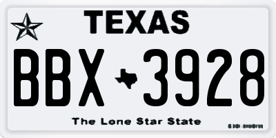 TX license plate BBX3928