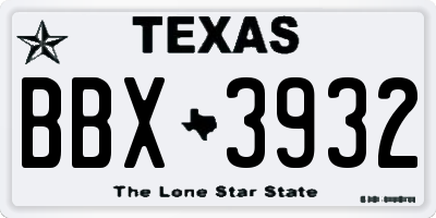 TX license plate BBX3932