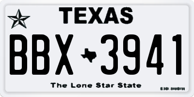 TX license plate BBX3941