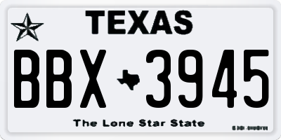 TX license plate BBX3945