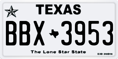 TX license plate BBX3953