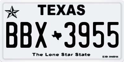 TX license plate BBX3955