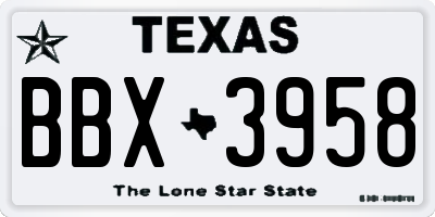 TX license plate BBX3958