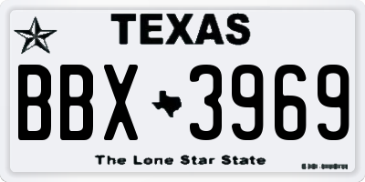 TX license plate BBX3969