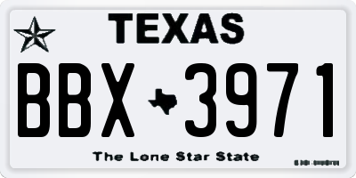 TX license plate BBX3971