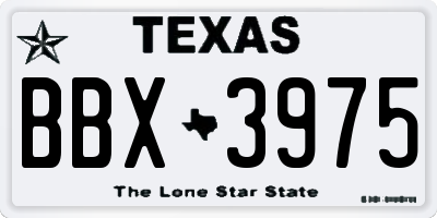 TX license plate BBX3975