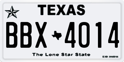 TX license plate BBX4014