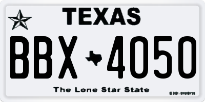 TX license plate BBX4050