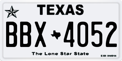 TX license plate BBX4052