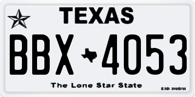 TX license plate BBX4053