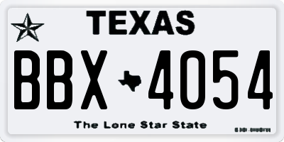 TX license plate BBX4054