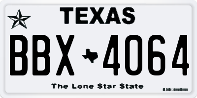 TX license plate BBX4064