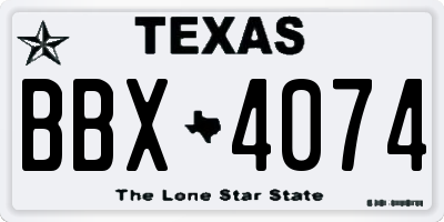 TX license plate BBX4074