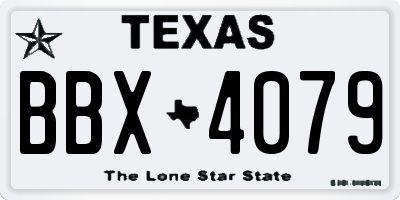 TX license plate BBX4079