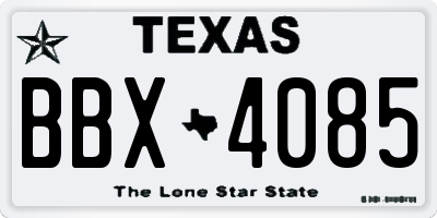 TX license plate BBX4085