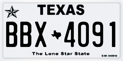 TX license plate BBX4091