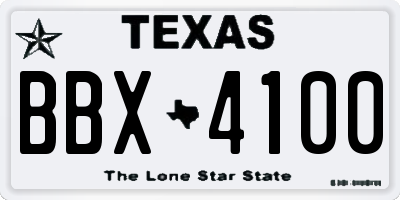 TX license plate BBX4100