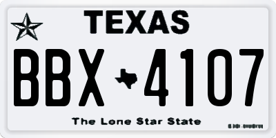 TX license plate BBX4107