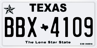 TX license plate BBX4109