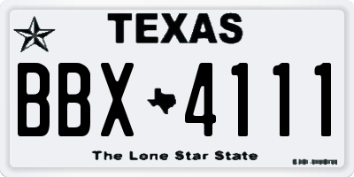 TX license plate BBX4111