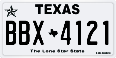 TX license plate BBX4121