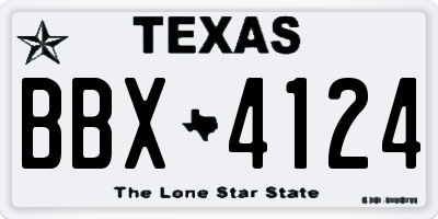 TX license plate BBX4124