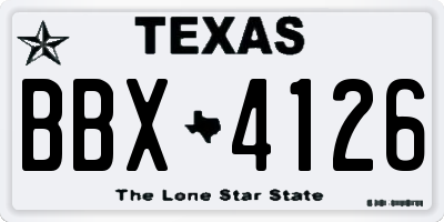 TX license plate BBX4126