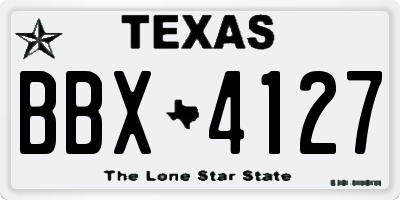 TX license plate BBX4127