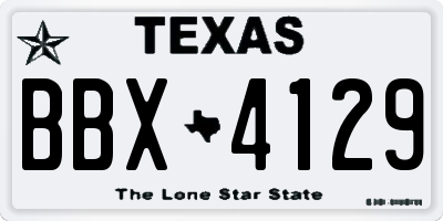 TX license plate BBX4129