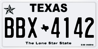 TX license plate BBX4142