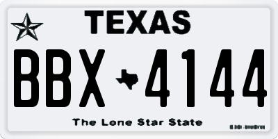 TX license plate BBX4144