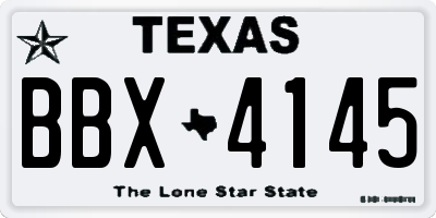 TX license plate BBX4145