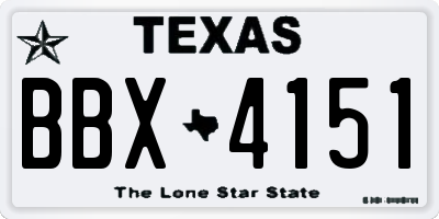 TX license plate BBX4151