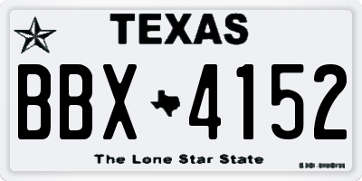 TX license plate BBX4152