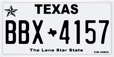 TX license plate BBX4157