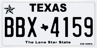 TX license plate BBX4159