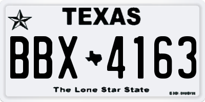 TX license plate BBX4163