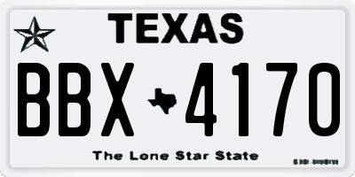TX license plate BBX4170
