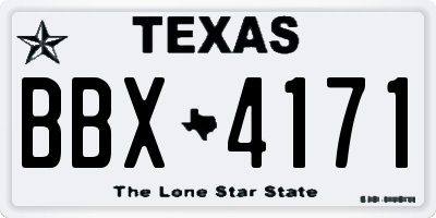 TX license plate BBX4171
