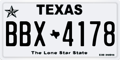TX license plate BBX4178