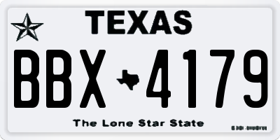 TX license plate BBX4179