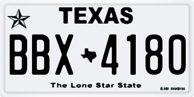 TX license plate BBX4180