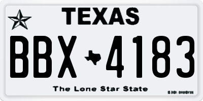 TX license plate BBX4183