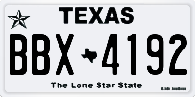 TX license plate BBX4192