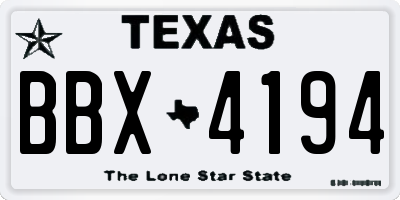 TX license plate BBX4194