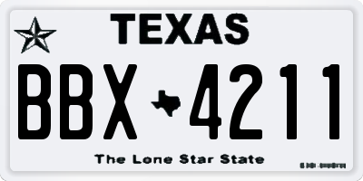 TX license plate BBX4211